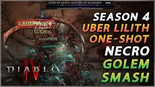 Thumbnail: ONE SHOT Uber Lilith Necromancer (Season 4) | GOLEM SMASH | Diablo 4