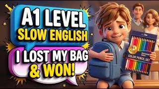 Thumbnail: The Missing Blue Backpack | SLOW ENGLISH | Learn English Through Family Story