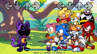 Thumbnail: FNF Smilling Critters VS Sonic Characters Sings Can Can | Bluey FNF Mod