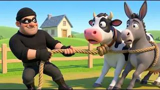 Thumbnail: Thief Steals the Cow and Donkey at Old MacDonald's Farm! 😱 | Police Rescue Story 🐄