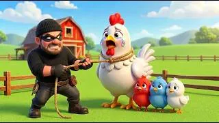 Thumbnail: Thief Steals the Mother Hen and Her Baby Chicks at Old MacDonald's Farm! 😱 | Police Rescue Story 🐔🐣👮