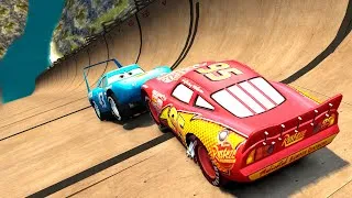 Thumbnail: GTA 4 Lightning McQueen vs King Dinoco Cliff Drops & Crashes ep.9
