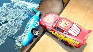 Thumbnail: GTA 4 Lightning McQueen vs King Dinoco Cliff Drops & Crashes ep.8