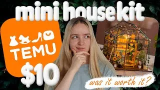 Thumbnail: $10 Temu Miniature Greenhouse Kit — Building My First Mini House 🌸