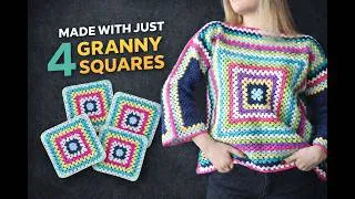 Thumbnail: Crocheting a Sweater for the First Time Using Only 4 Granny Squares