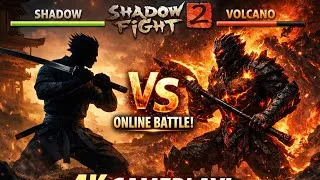 Thumbnail: Shadow Fight 2 Online Mode 🔥 Shadow vs Volcano | 4K Ultra Realistic Battle Combat Gameplay