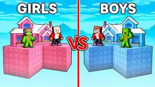 Thumbnail: Mikey and JJ: BOYS vs GIRLS Super SKYBLOCK Battle in Minecraft - Maizen