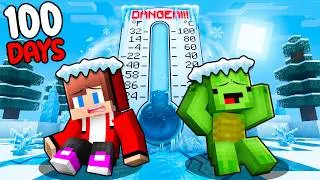 Thumbnail: JJ and Mikey: 100 DAYS in The ICE WORLD in Minecraft - Maizen