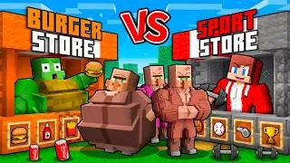 Thumbnail: JJ and Mikey: FAT vs SPORT STORE BATTLE in Minecraft - Maizen