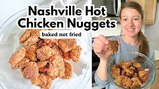 Thumbnail: Crispy BAKED Nashville Hot Chicken Nuggets | From a Tennessean!
