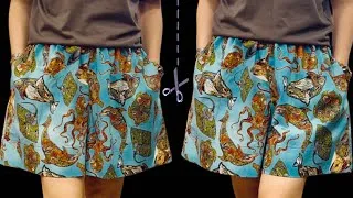 Thumbnail: It's so easy to cut and sew shorts at home! 🤩