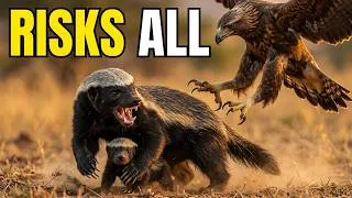 Thumbnail: Mother Honey Badger Risks Everything to Save Her Cub from Hungry Eagles | Wildlife Documentary