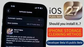 Thumbnail: iOS 27 Public Beta is Officially Released | iPhone Storage Cleaning Method Full Details in Telugu