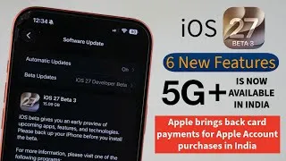 Thumbnail: iOS 27 Beta 3 Released 6 New Features | Apple Card Payment Available in India Full Details in Telugu