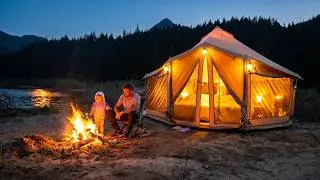 Thumbnail: Canvas Bell Tent Camping at the Lake | Campfire Cooking & Cozy ASMR