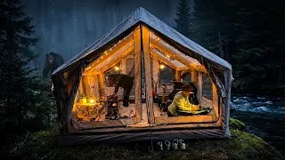 Thumbnail: COZY FAMILY CAMPING BY THE WILD RIVER | ZONKOO VEGA AIR TENT | PNW ASMR