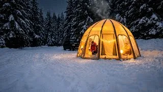 Thumbnail: Heavy Snow Camping in the Wilderness | Family Camping ASMR 
