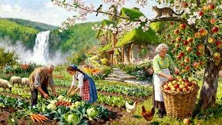 Thumbnail: Idyllic Countryside Life: Harvesting fruits and vegetables, feeding the poultry,  cooking-a nice day
