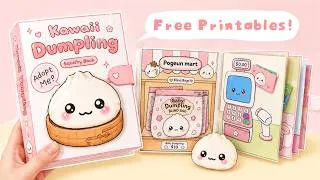 Thumbnail: 🥟paper diy🥟 Kawaii DUMPLING Squishy Book✨ Tutorial + Free Printables