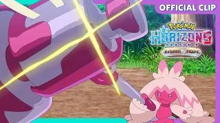 Thumbnail: Tinkatuff Evolves! 🩷 | Pokémon Horizons: Season 3 | Official Clip