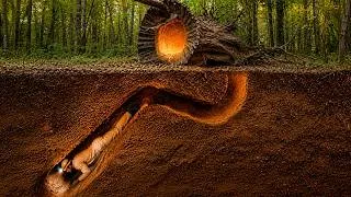 Thumbnail: Building a Hidden Warm Underground Bunker in a Day 🌿 Secret Survival Shelter