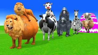 Thumbnail: Long Slide Game with Dinosaur Lion Cow Hippopotamus Gorilla 3d Animal Game Funny 3d Animals