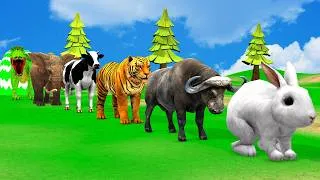 Thumbnail: Long Slide Game with Dinosaur Lion Cow Hippopotamus Gorilla 3d Animal Game Funny 3d Animals