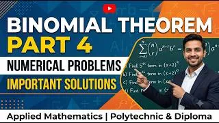 Thumbnail: Numerical on Binomial Theorem Part 4 | Important Problems with Solutions || Polytechnic & Diploma
