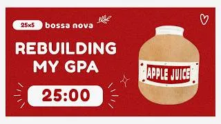 Thumbnail: 6 Hour Study With Me 🍎 | 25/5 Pomodoro + Bossa Nova Music (Apple Juice)