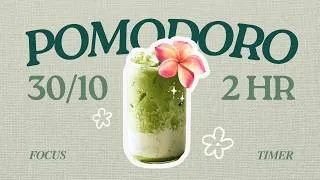 Thumbnail: ᴄᴏᴄᴏɴᴜᴛ ᴍᴀᴛᴄʜᴀ 🥥🍵 𝟹𝟶/𝟷𝟶 𝟹 𝚂𝙴𝚃𝚂 𝟸𝙷𝚁 | pomodoro technique | cozy summer jazz | study with me