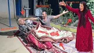 Thumbnail:  husband does not allow  second wife to sleep next to him in the bed when  first wife is not there.
