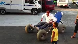 Thumbnail: Beach Wheelchair Bench with Balloon Tires – Easy Entry Into the Water!