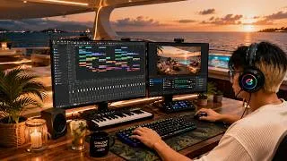 Thumbnail: Behind the Scenes: How I Create Luxury Poolside Ocean Chillout Music in FL Studio |Full Process 2026