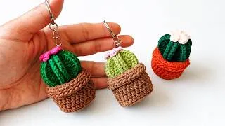 Thumbnail: How to Crochet an Adorable Cactus Keychain 🌵 | Easy Crochet Tutorial