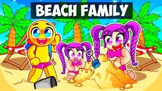 Thumbnail: POPPY PLAYTIME FAMILY Goes To BEACH in Roblox! (Lily Lovebraids)