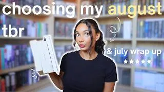 Thumbnail: choosing my august tbr & july reading wrap up ✨🎀