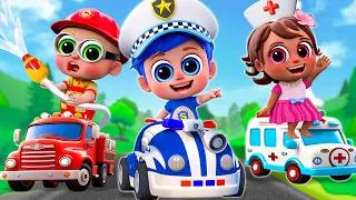 Thumbnail: Rescue Team is Coming! | Fire Truck, Police Car, Ambulance | Nursery Rhymes & More Kids Songs | POPU