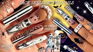 Thumbnail: 🖤🤍✨ JACK SKELLINGTON NAILS 💀 HOW TO: HAND PAINTED & 3D SCULPTED MINIATURE JACK DESIGN 👀🔥 