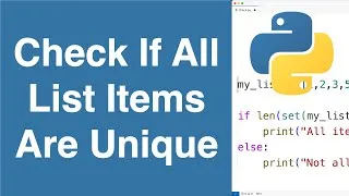Thumbnail: Check If All List Items Are Unique | Python Example