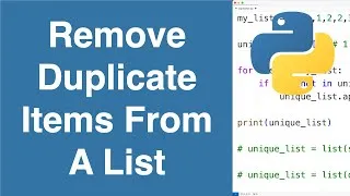 Thumbnail: Remove Duplicate Items From A List | Python Example