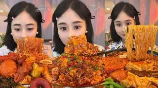 Thumbnail: Mukbang#part 581:Eat Spicy🔥noodles🍜   with Rice noodle 🍜 Soup meatballl #yummy #eatingshow #cooking 