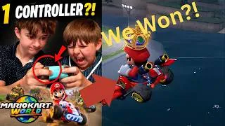 Thumbnail: We Tried Mario Kart With ONE Controller… and Won?!