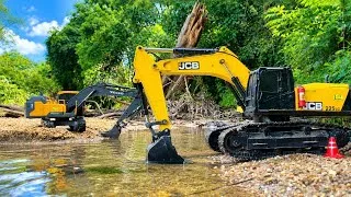 Thumbnail: Strong Scale 1/16 : HUINA RC JCB & DOUBLE E VOLVO Plant The Pipeline Project