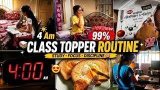 Thumbnail: 🔥 4.00 Am  MORNING - NIGHT STUDY 📚 ROUTINE | Class Topper Secret Routine 🎯📍