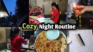 Thumbnail: COZY NIGHT ROUTINE in INDIA 🌙| Study 📚, Coffee, Dinner & Skincare 🌿| 