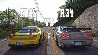 Thumbnail: FD3S ⚡ R34 | Nagao Downhill Battle | Assetto Corsa