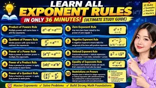 Thumbnail: Learn ALL 10 Exponent Rules  🔥 Ultimate Study Guide