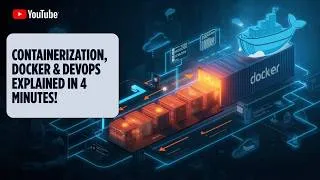 Thumbnail: Docker & Containerization Explained in 4 Minutes | DevOps for Beginners #docker #devops #software
