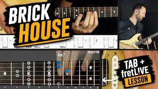 Thumbnail: “Brick House”: A ONE-Chord Dorian Funk Classic (TAB + fretLIVE)