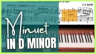 Thumbnail: Minuet in D Minor Anh. 132 SHEET MUSIC (JS Bach) // Notebook of Anna Magdalena Bach